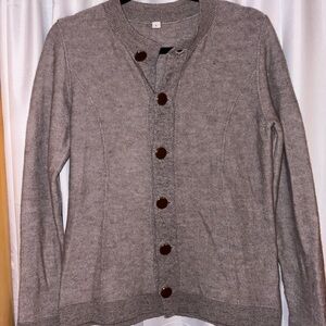 Women's Classic Gray Cardigan Sweater